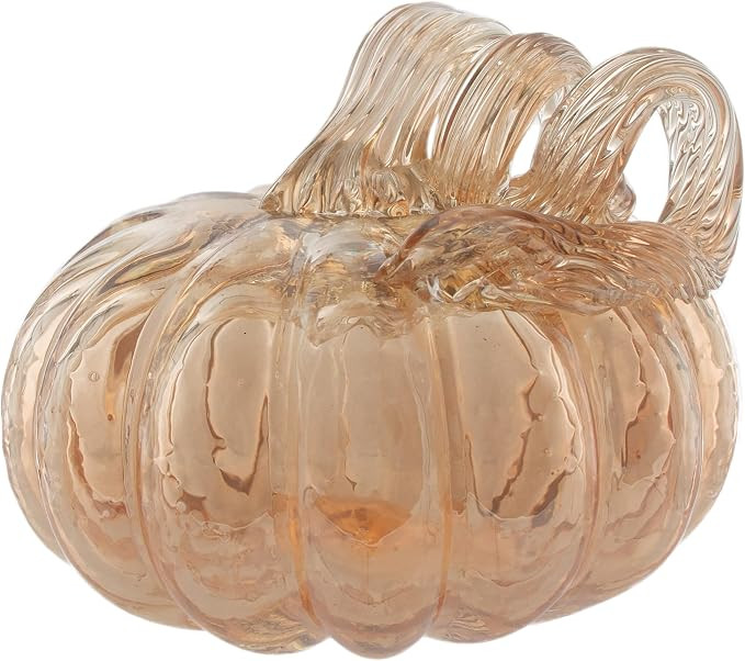 Boston International Handblown Art Glass Pumpkin Thanksgiving Halloween Decorations for Home, Sma... | Amazon (US)