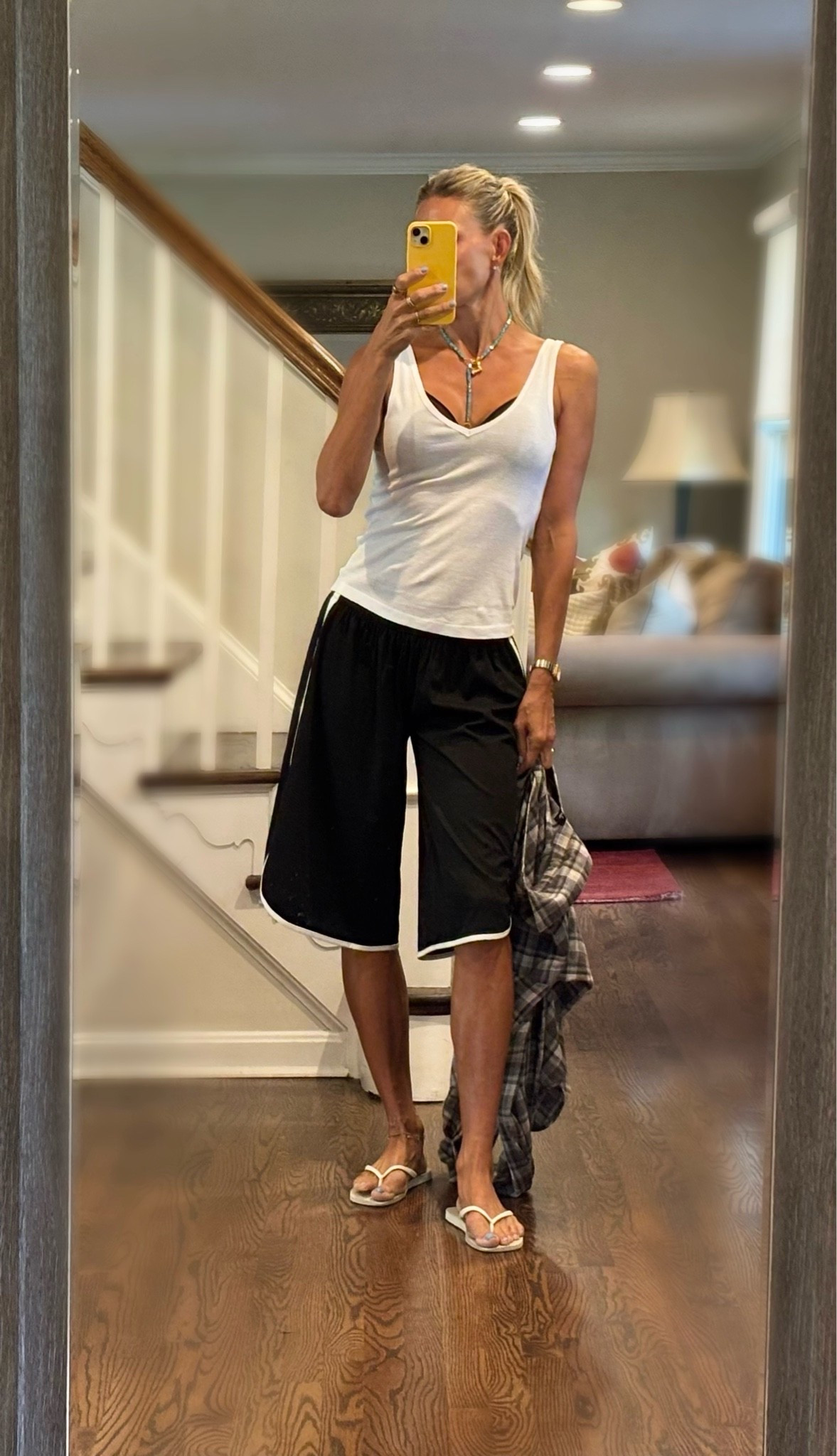 Style tip! Always add something a little glam and girlie when styling a “boyish” outfit! Necklace is by Spicy Dan!
Zara tank is a size medium! Lioness shorts are sold out but o linked similar and you can find these exact shorts on Poshmark!

#LTKootd #LTKOver40