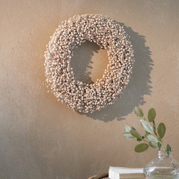 30cm Dried Linum Wreath | The White Company UK & ROW