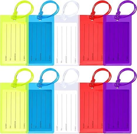 10 Pack Airplane Travel Essentials for Flying Luggage Tags for Suitcases Luggage Accessories Scho... | Amazon (US)