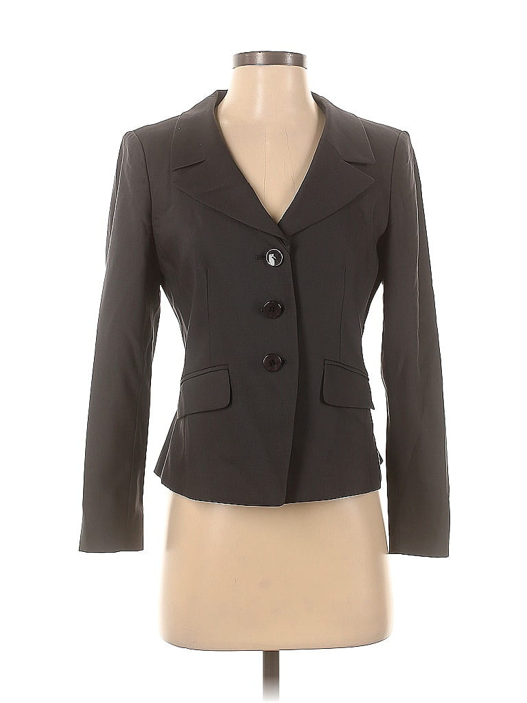 Talbots Wool Blazer Jacket: Gray Jackets & Outerwear - Size 2 Petite | ThredUp
