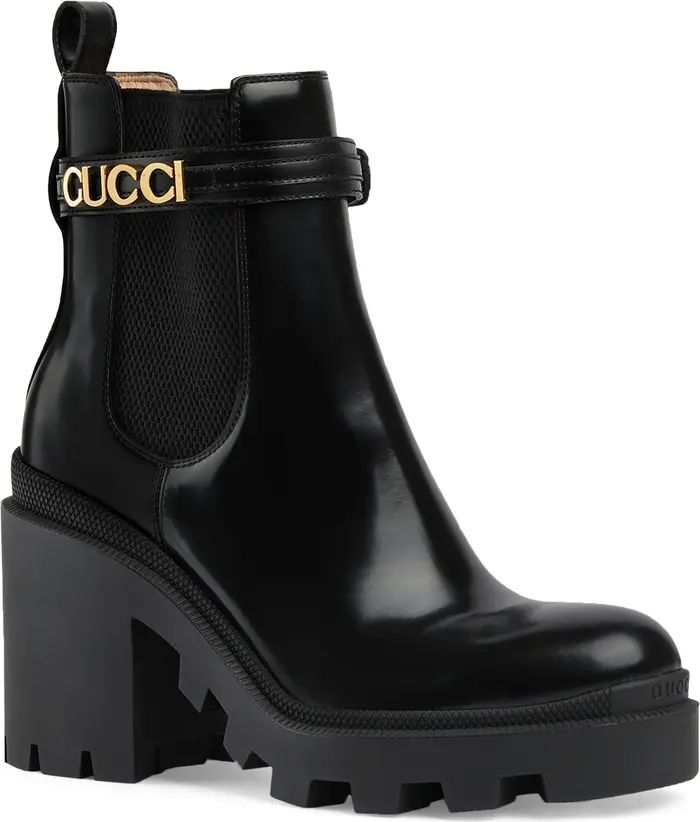 Gucci Trip Logo Strap Chelsea Boot | Nordstrom | Nordstrom