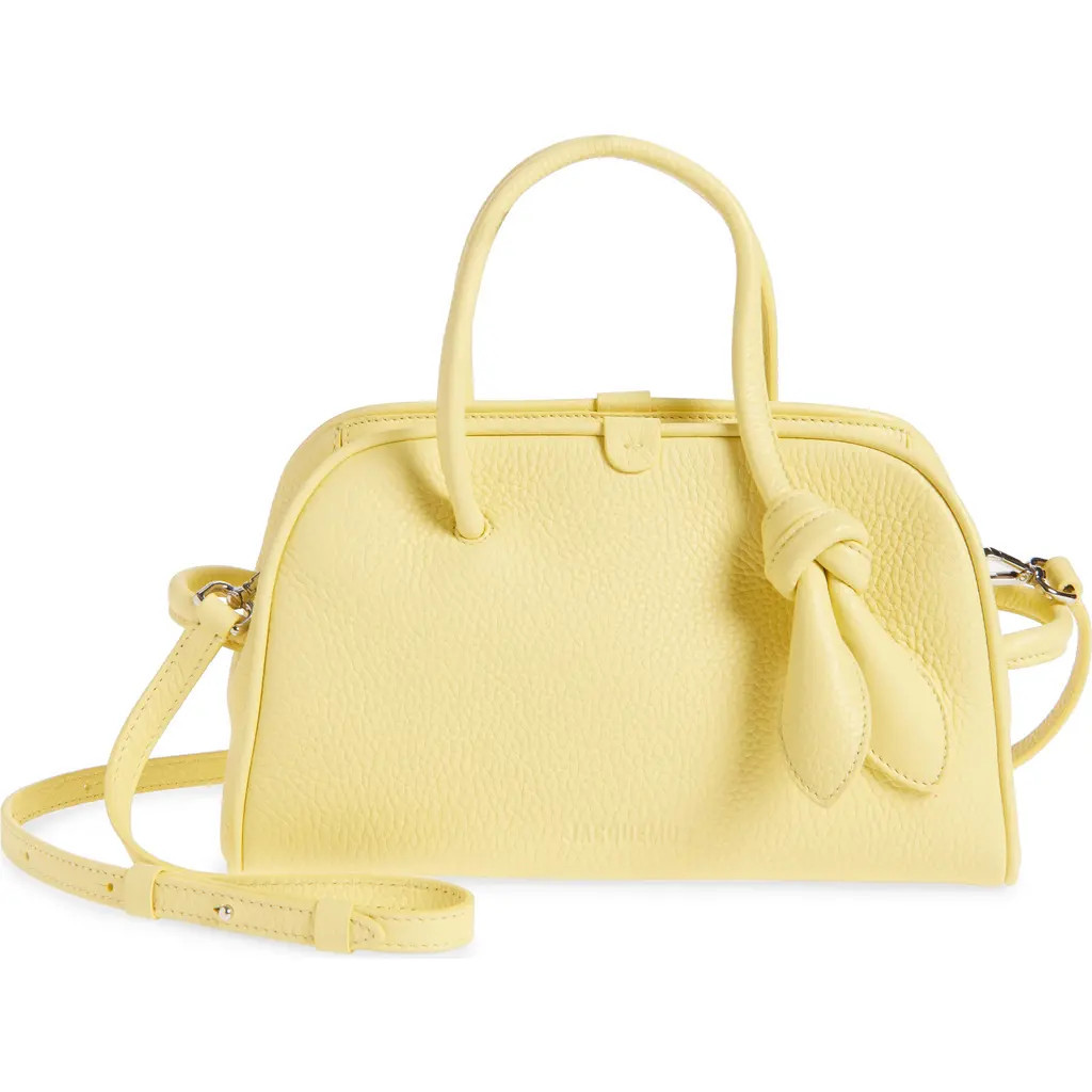 Jacquemus Le Petite Turismo Leather Crossbody Bowling Bag in Light Yellow 210 at Nordstrom | Nordstrom