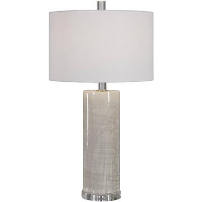Uttermost Zesiro 32" Beige Glaze Cylindrical Ceramic Table Lamp | Target