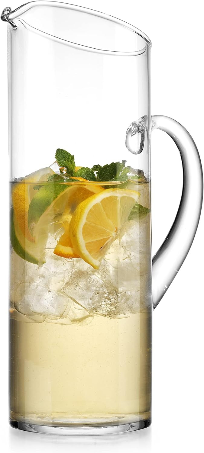 Glass Water Pitcher with Spout – Elegant Serving Carafe for Water, Juice, Sangria, Lemonade, an... | Amazon (US)