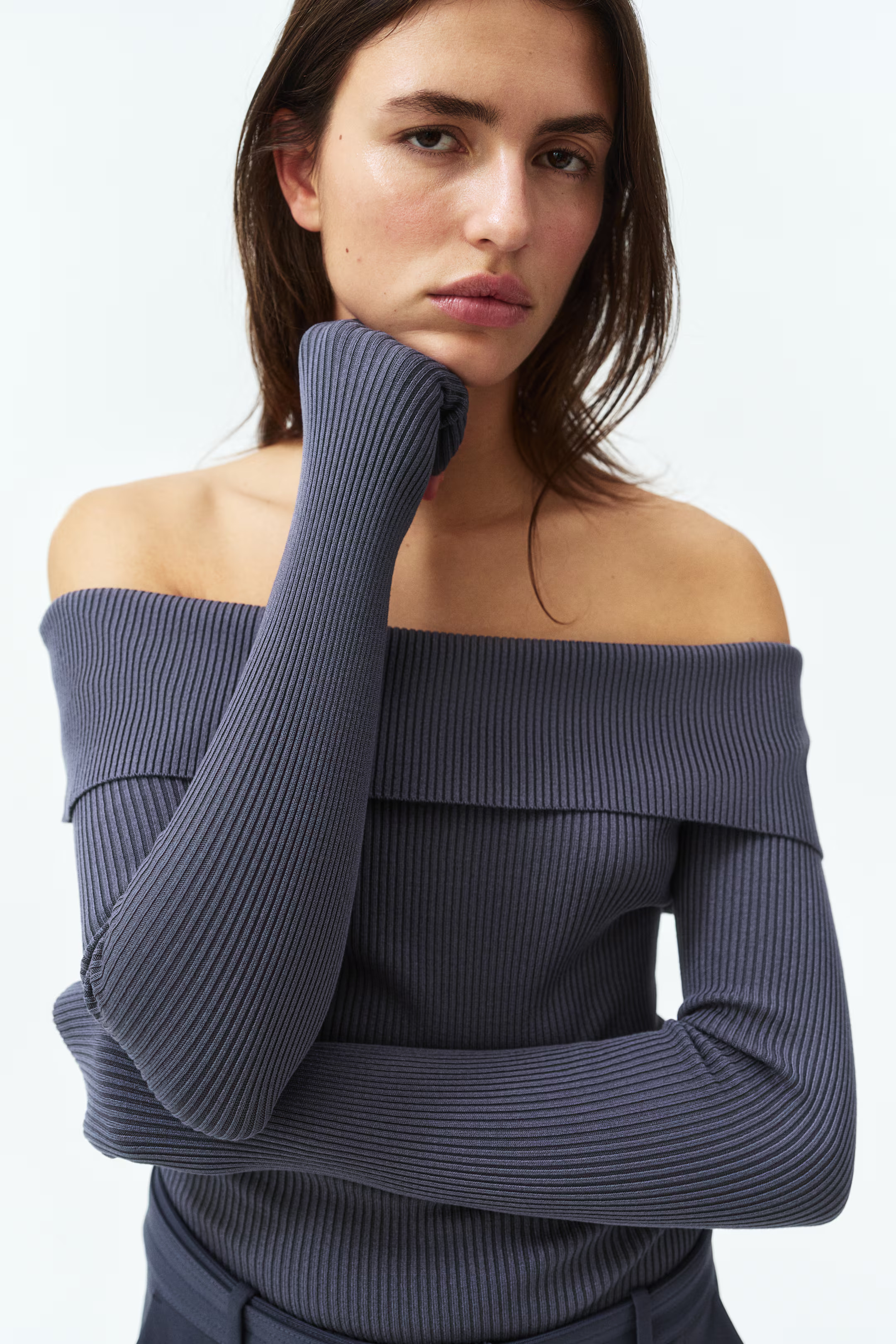 Off The Shoulder Rib Knit Top | H&M (AU)