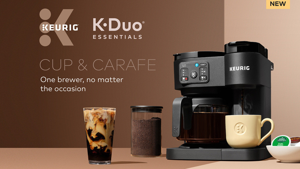 Keurig K-Duo Essentials, Hot & Iced Single-Serve K-Cup Pod Coffee Maker & Carafe, Black | Walmart (US)