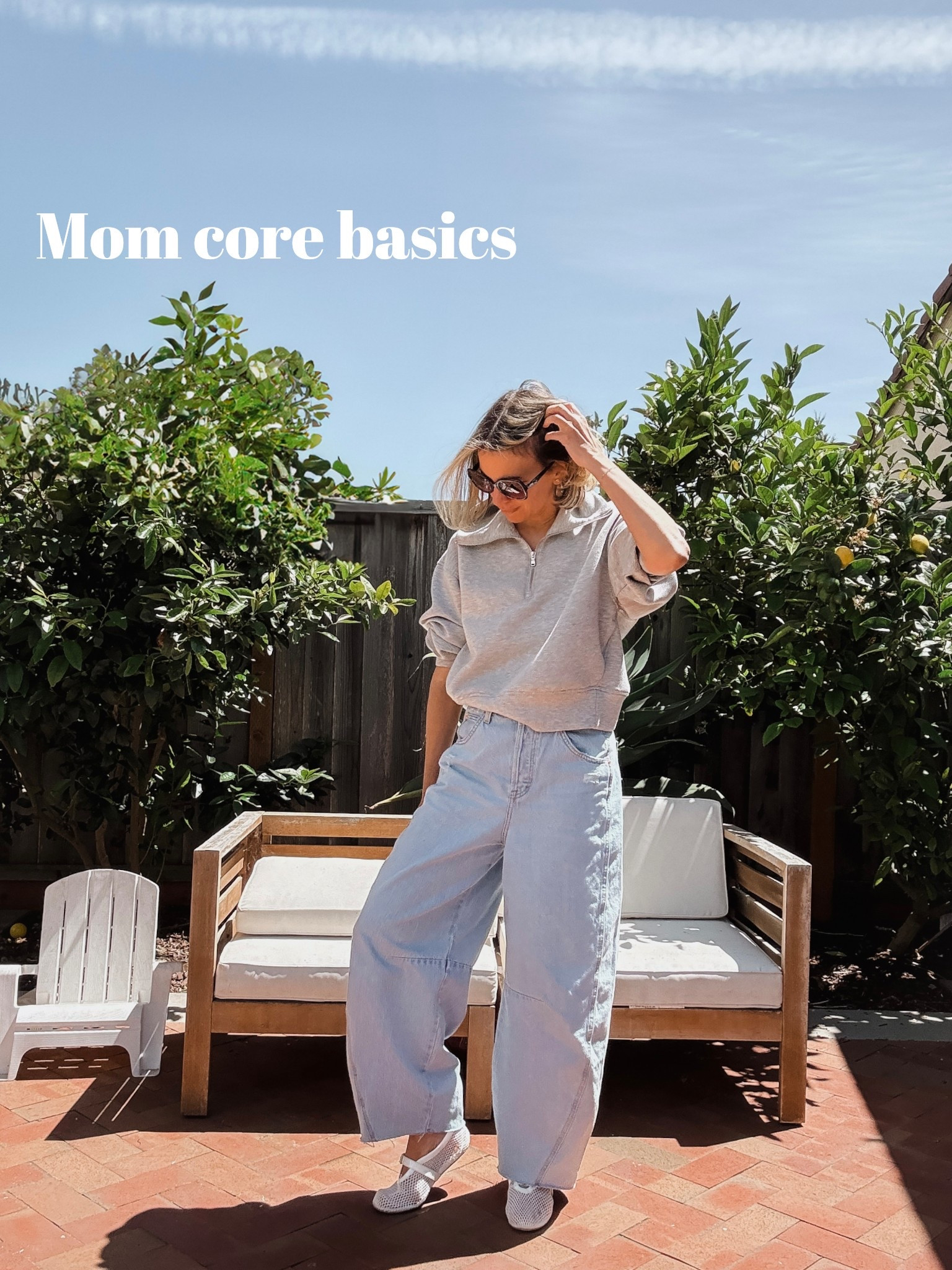 Oversized sunnies + barrel jeans + ballet flats= lazy mom core

#LTKSaleAlert #LTKSummerEdit #LTKFindsUnder50