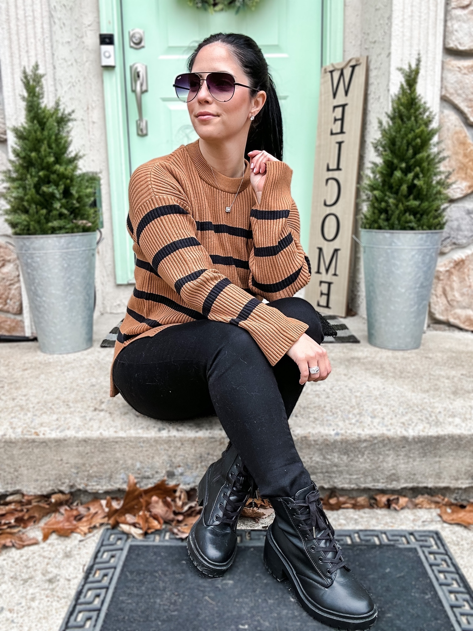 What a weekend! So happy my EAGLES won! 🦅 …now on to the 49ers. 😎 My cozy, soft sweater is additional 20% off so, grab one before they are gone because they are going fast! Happy Monday! 🤍
•
#abercrombie #combatboots #boots #sweater #stripedsweater #casual #winterstyle #jeans #ootd #neutrals #winter #fashion #mondaystyle #monday #everydaystyle #afforable #onsale #shop #mystyle #outfitblog

#LTKsalealert #LTKshoecrush #LTKunder50