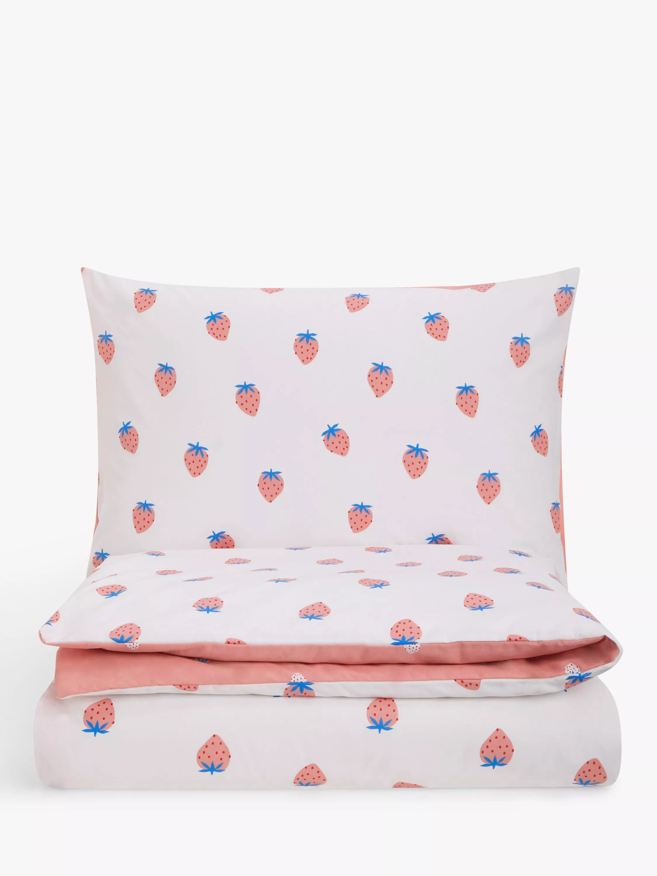 John Lewis ANYDAY Easy Care Strawberry Print Reversible Duvet Cover and Pillowcase Set | John Lewis (UK)