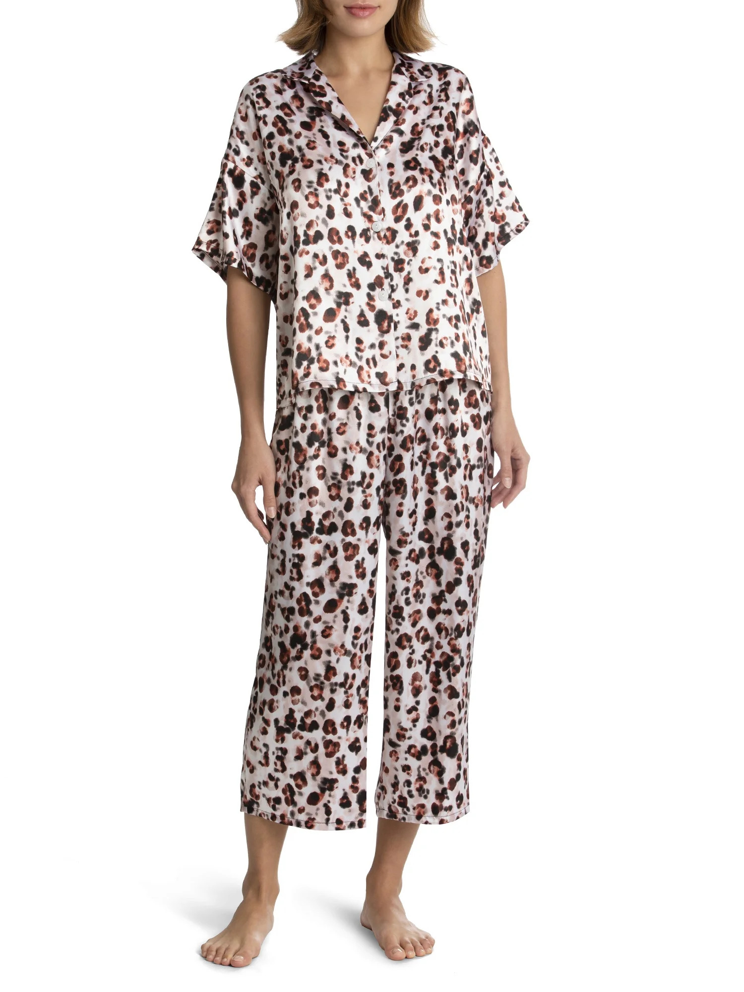 Secret Treasures Women’s and Women’s Plus Crop PJ Set - Walmart.com | Walmart (US)