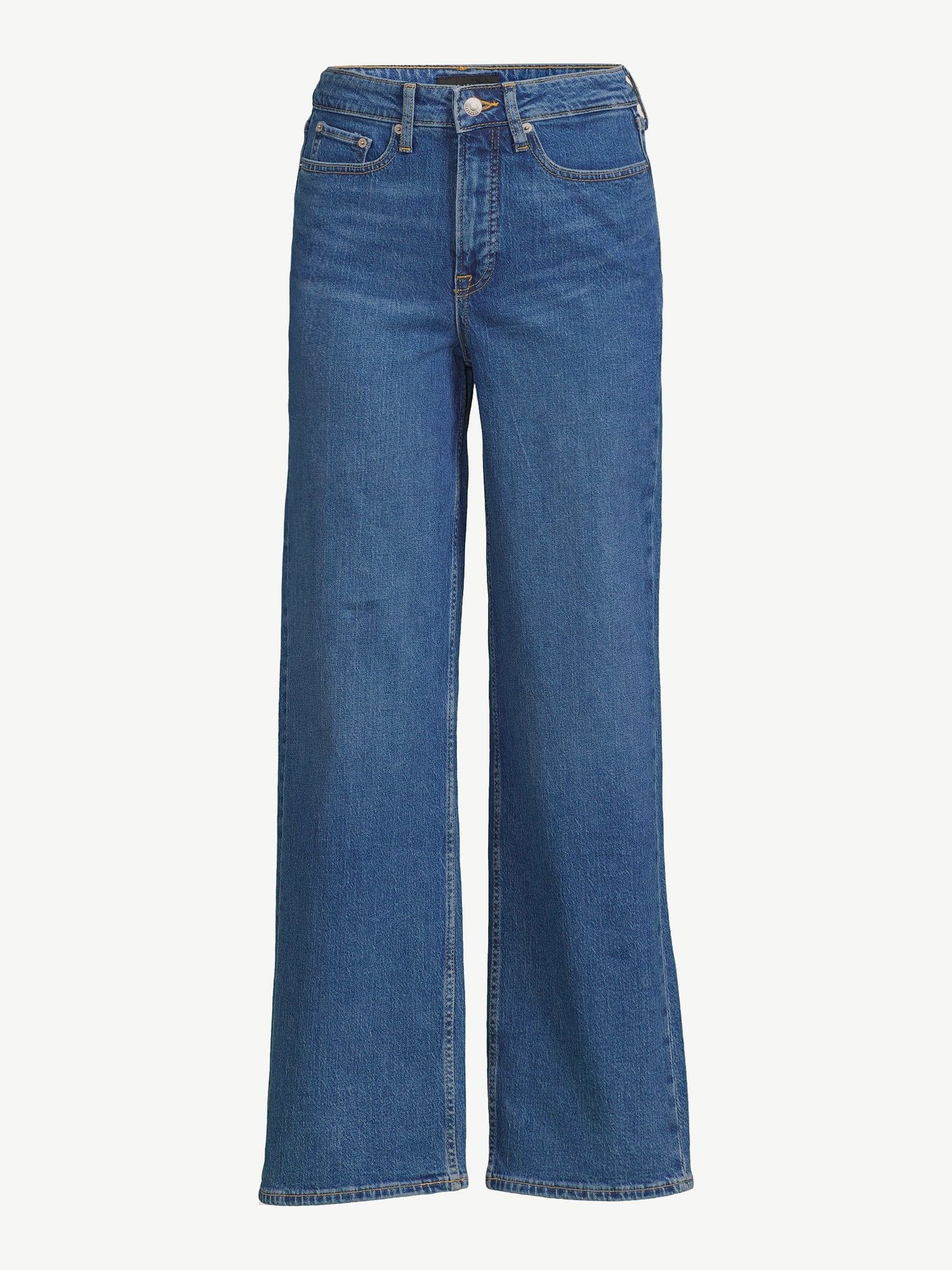 Free Assembly Women's High Rise 70’S Full Wide Leg Straight Jeans | Walmart (US)
