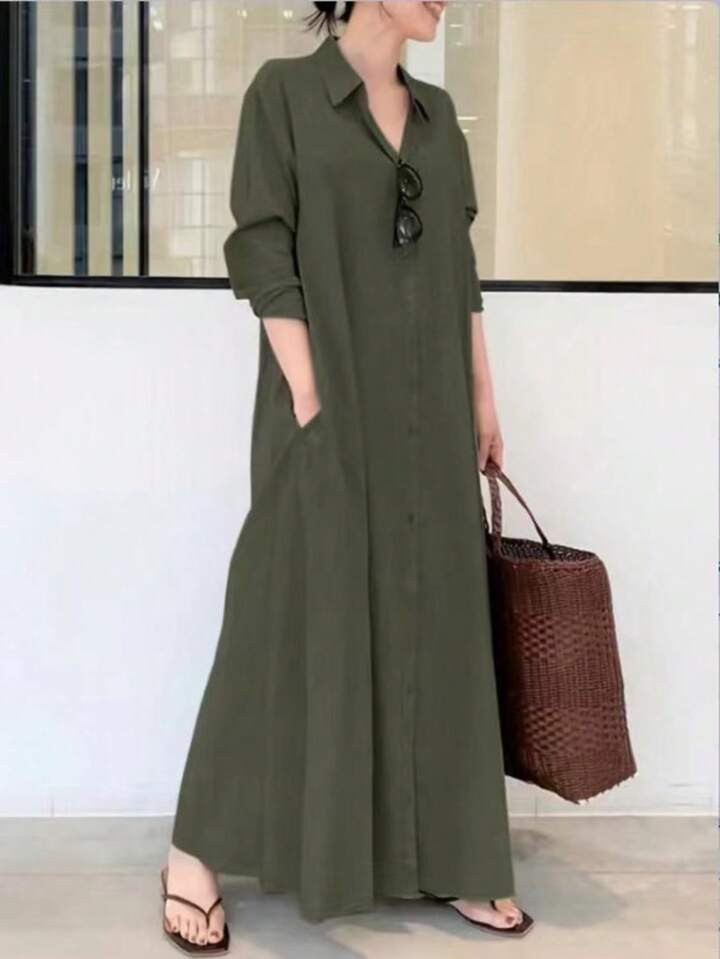 Women's Extra Long Shirt Dress | SHEIN