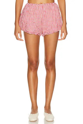 AEXAE Linen Balloon Short in Red | FWRD 