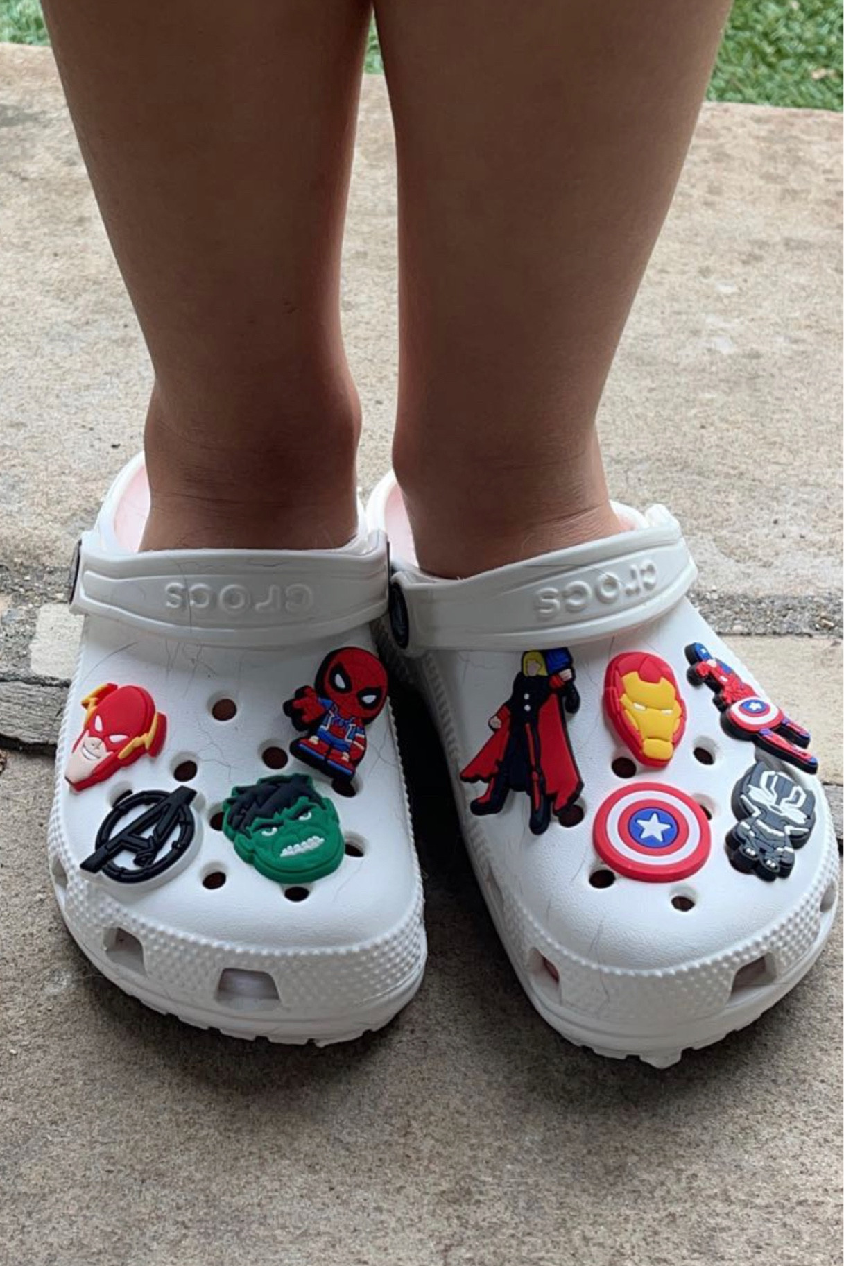 I feel like white #crocs are so trendy right now so I grabbed them off of #Amazon for both my boys. Reid is #marvel obsessed right now so I ordered a 50 psc pack of jibbits from Amazon so we could make his super hero theme. I love crocs for summer!  #kidsshoes #toddlershoes #superhero #kidscrocs #spiderman #amazonfind 

#LTKfamily #LTKkids #LTKstyletip