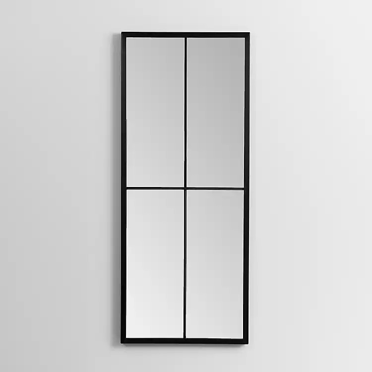 Black Window Pane Panel Mirror | Kirkland's Home