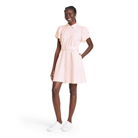 Striped Tulip Sleeve Shirtdress - ALEXIS for Target Pink/White | Target