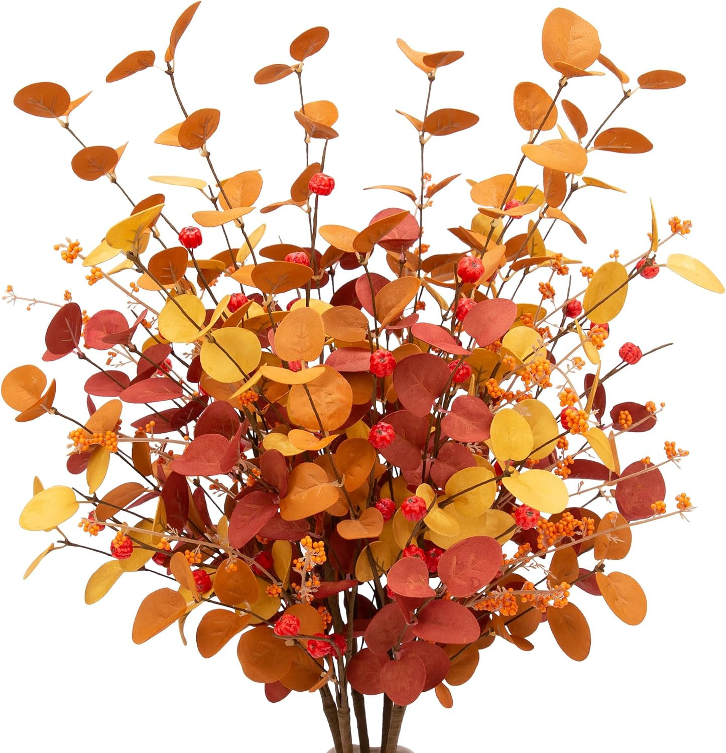 6 Pcs Aritificial Eucalyptus Stems Fall Decorations Leaves Spray Autumn Decorations with Fall Flowers Branches and Fall Plants for Fall Floral Arrangements | Amazon (US)
