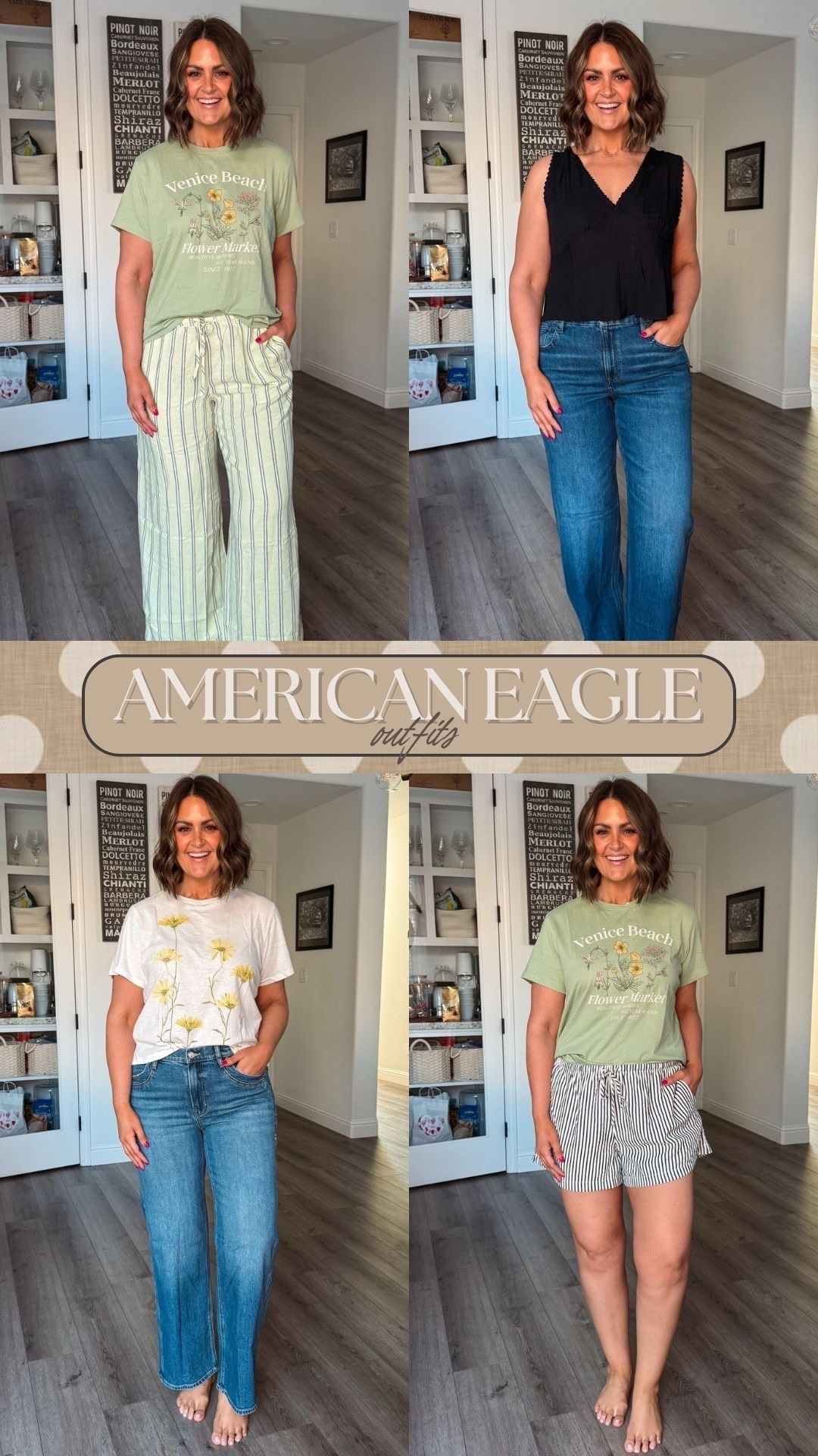 Spring Outfits from American Eagle!! 

Black top, large jeans, 12L green top, L but need medium, White top, L but need medium, shorts, L

#LTKSeasonal #LTKMidsize #LTKootd