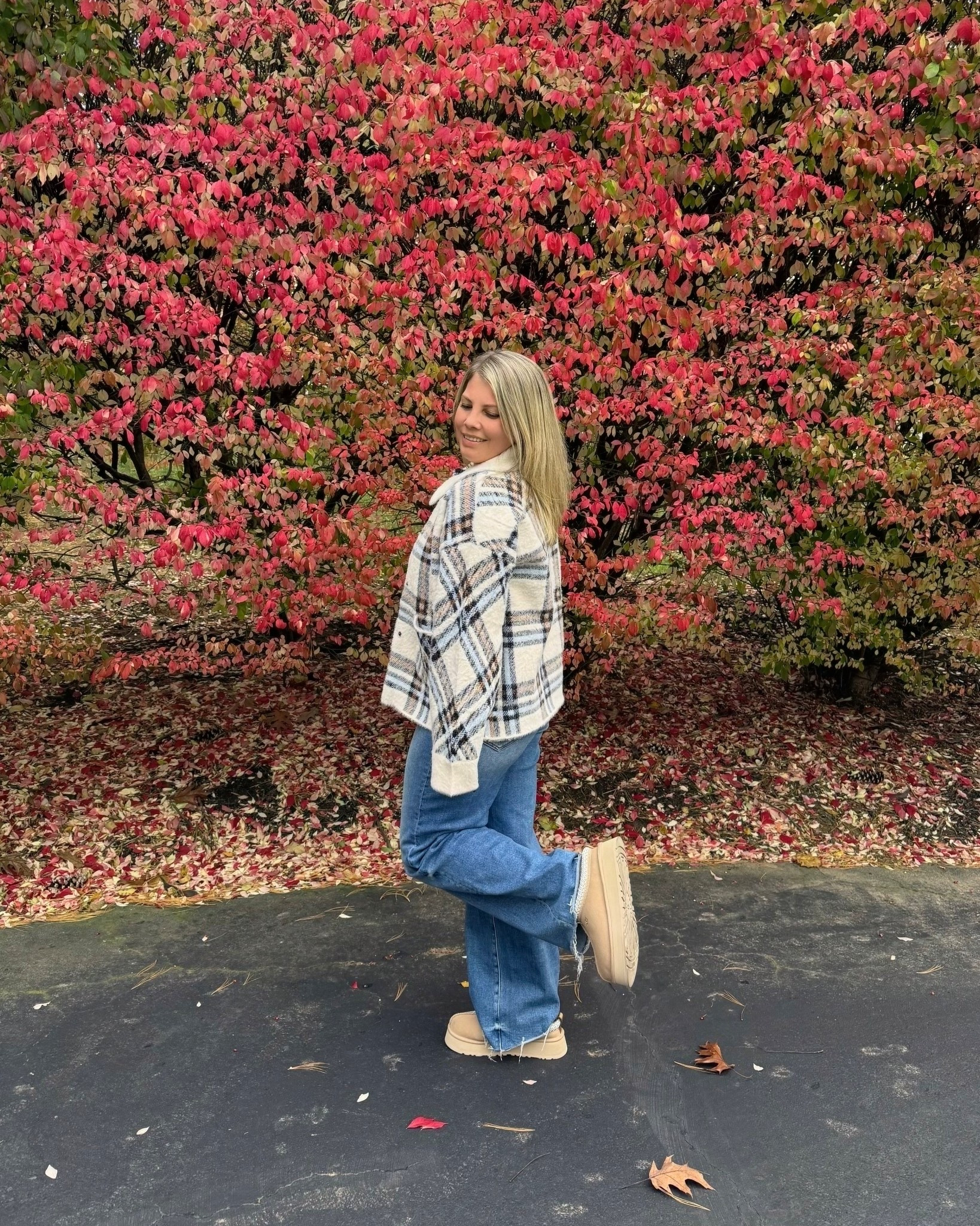 Cozy girl fall in full swing. 🤎 This plaid shacket + wide-leg denim combo is giving comfy and cute. Perfect for pumpkin patches, coffee runs, and crunching leaves in style. 🍁✨

#LTKOver40 #LTKStyleTip #LTKShoeCrush
