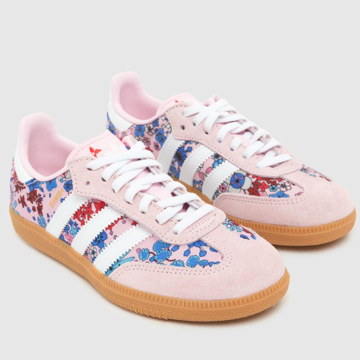 Kids Girls Junior Pink Multi adidas x Liberty Samba OG Trainers | schuh | Schuh