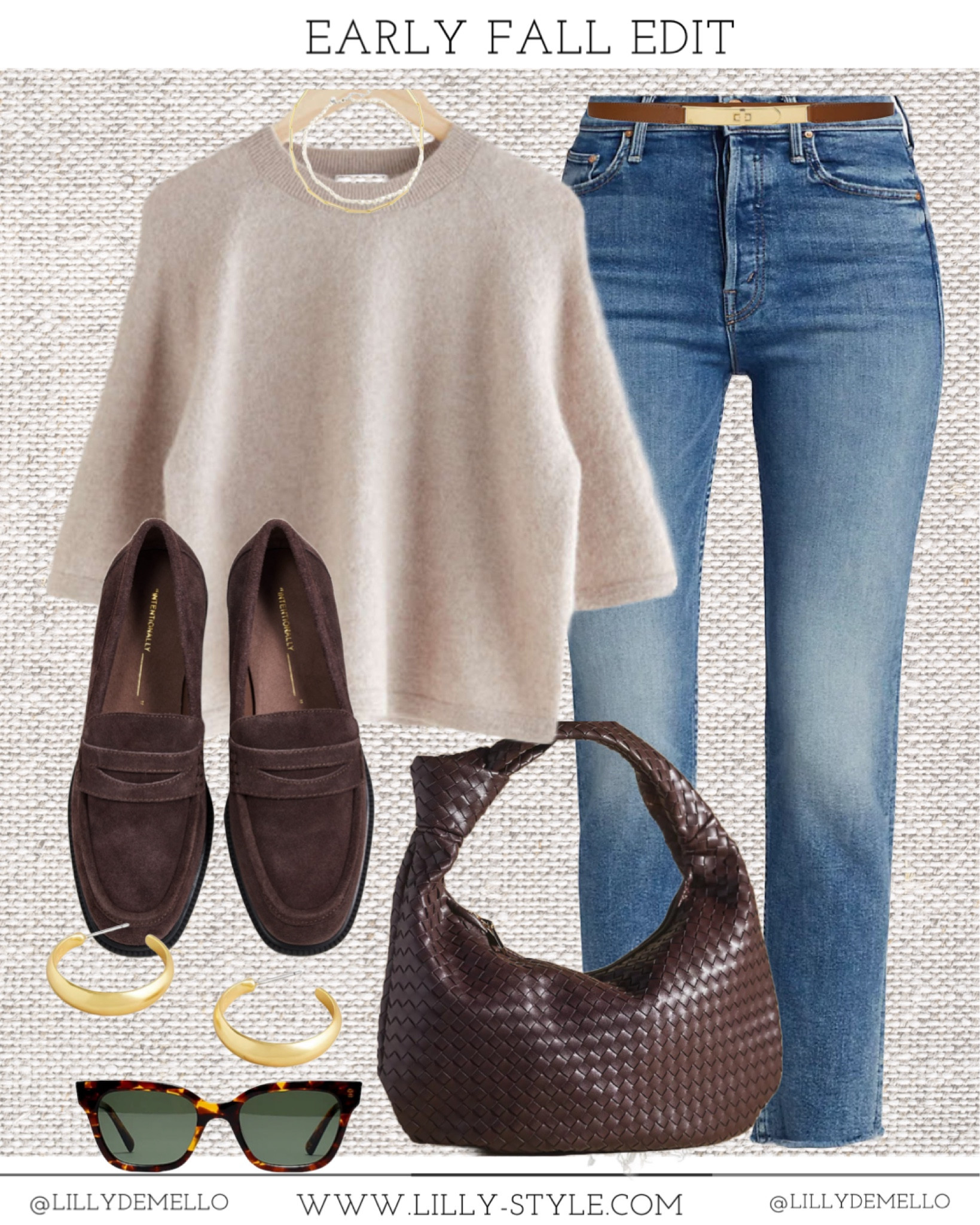 All these pieces together 🤌🏼🤌🏼🤌🏼. Of course, they’re fan on their own.  LOVE these suede loafers. This rich brown color is 👌🏼