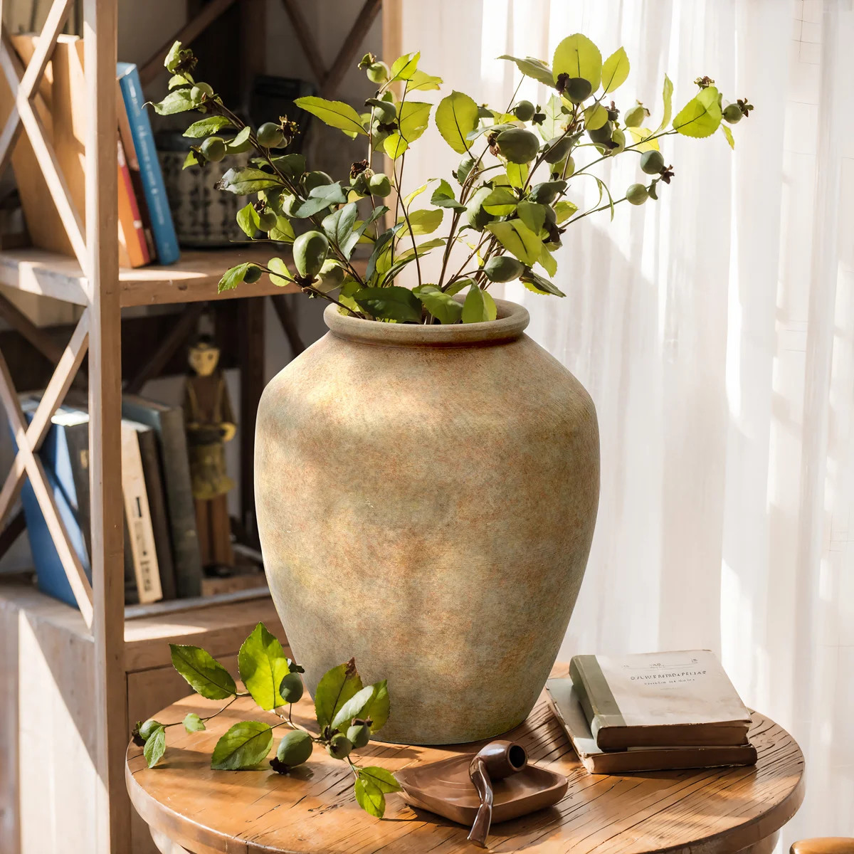 12.4" H Terracotta Tall Vase Rustic Farmhouse Decorative Jar Vase | Wayfair North America