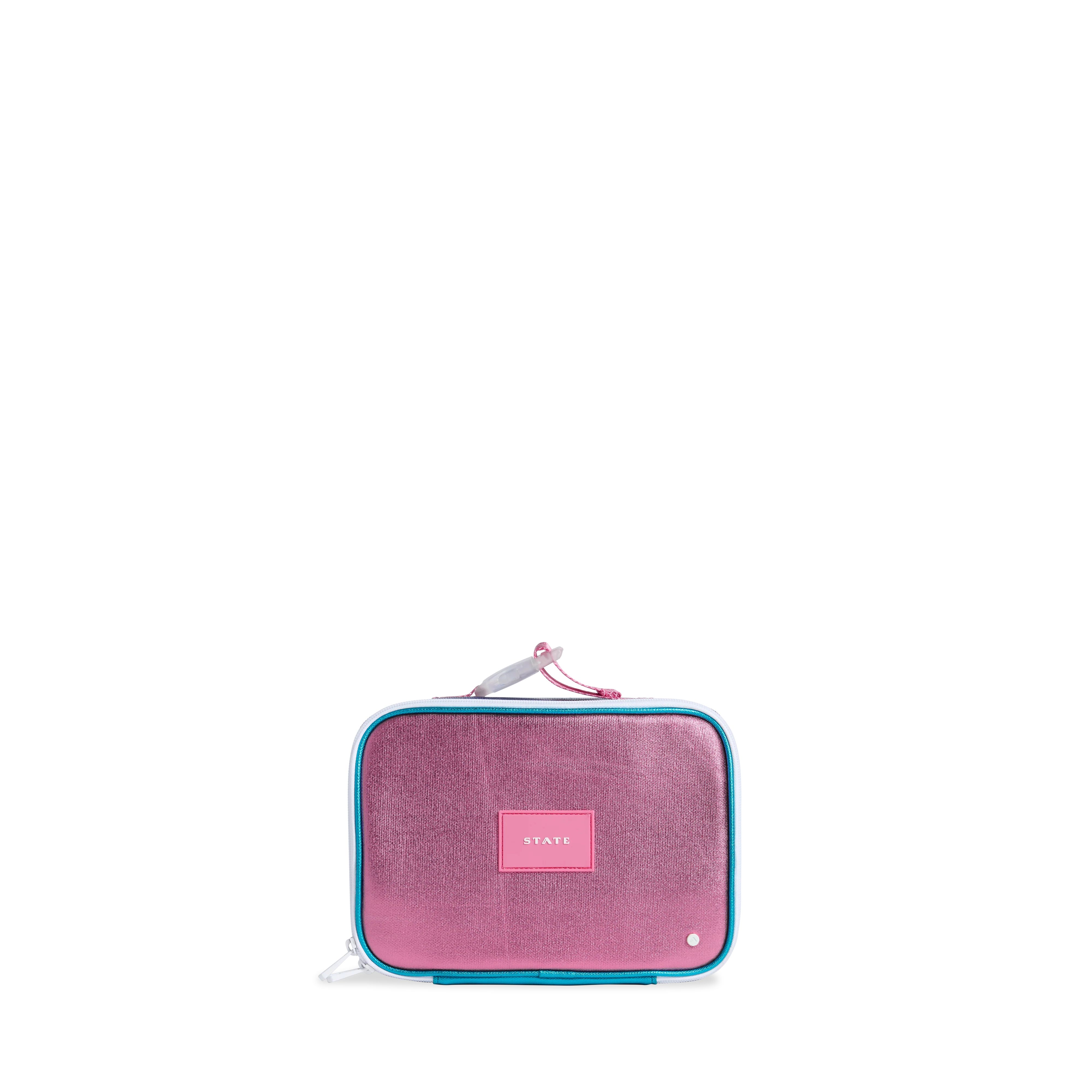 STATE Bags | Rodgers Lunch Box Metallic Turquoise/Hot Pink | STATE Bags