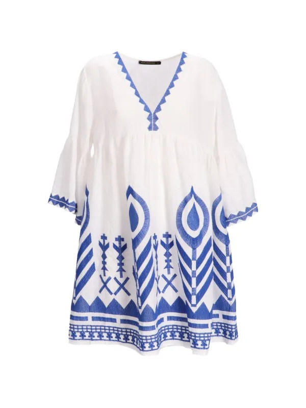 printed V-neck mini dress | Farfetch (BR)