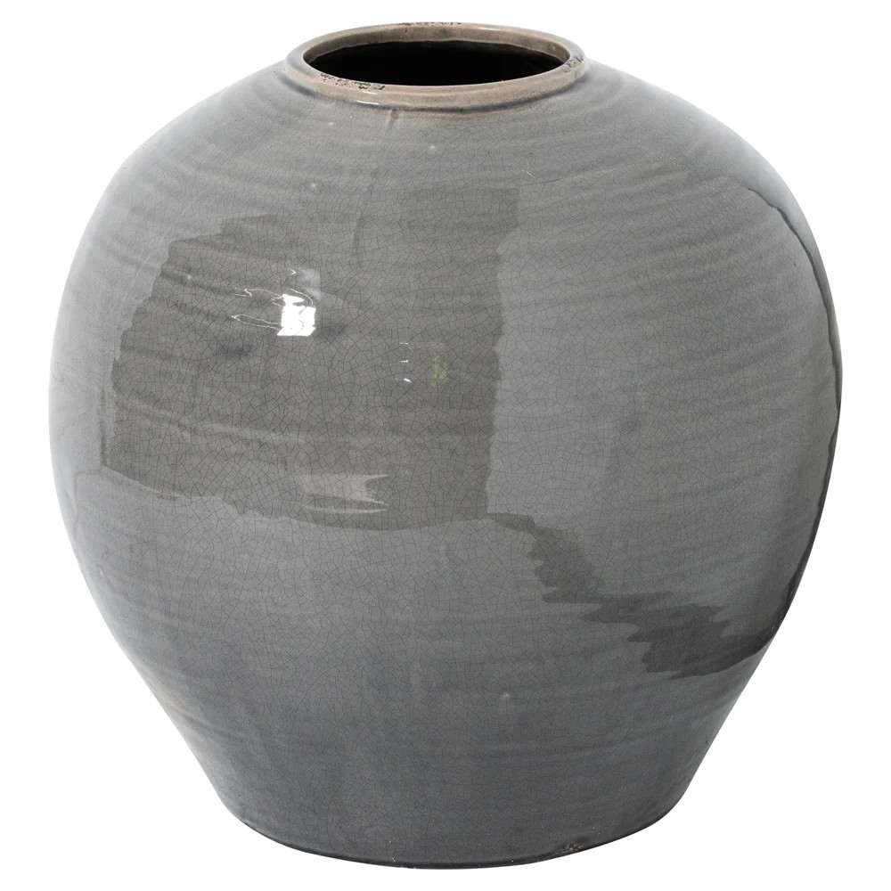 Garda Glazed Regola Vase - Grey | Olivia's