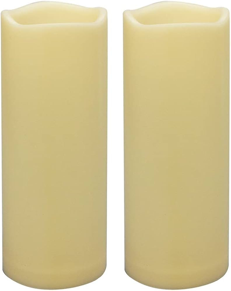 2 PCS 8" Waterproof LED Flameless Timer Candles, 1000 Hours Long Battery Life/Flickering Battery ... | Amazon (US)