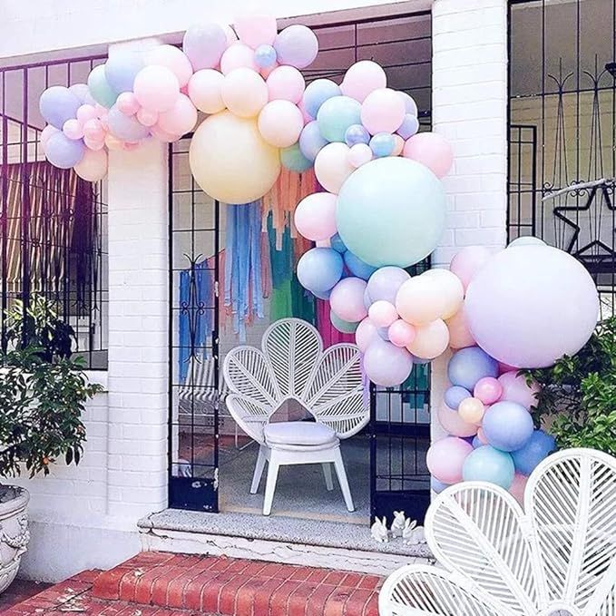 Zohee Mixed Size Pastel Balloon Garland Kit,5 12 18 Inch Macaron Balloons for Birthday Party Deco... | Amazon (US)