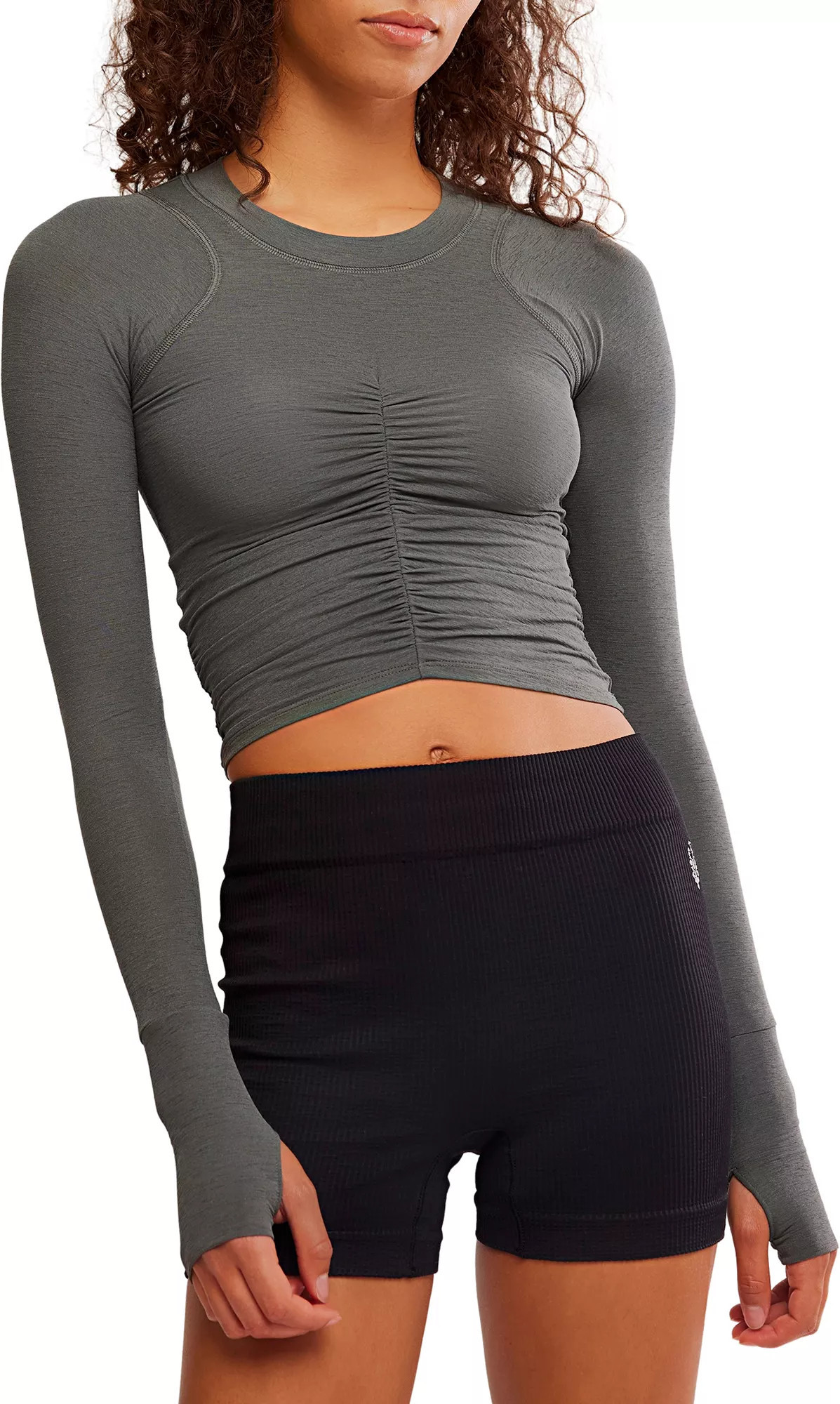 FP Movement Women's Tempo Ruched Long Sleeve, Large, Dark Shadow | DICK'S Sporting Goods