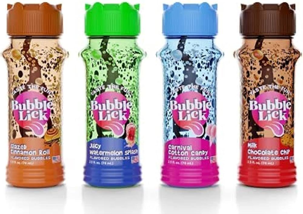 BubbleLick Variety Pack (2.5 Fl Oz, Pack of 4), Edible Bubbles for Kids and Dogs - Premium Natura... | Amazon (US)
