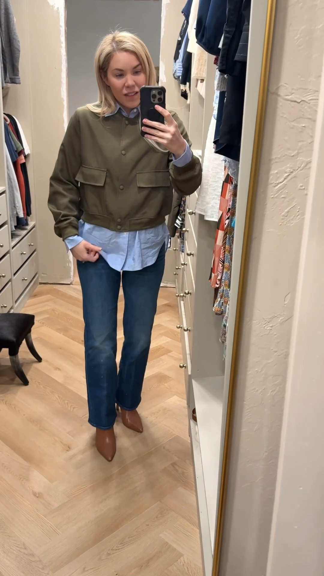 Polo button down top
Mother jeans (fit TTS)


#LTKootd #LTKstorytime #LTKgrwm