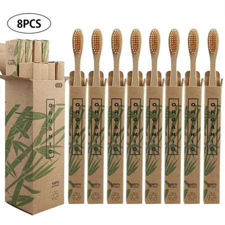 8pcs Travel Bamboo Toothbrushes Eco Friendly Soft Bristle Oral Care Tooth Brush;8pcs Travel Bamboo T | Walmart (US)