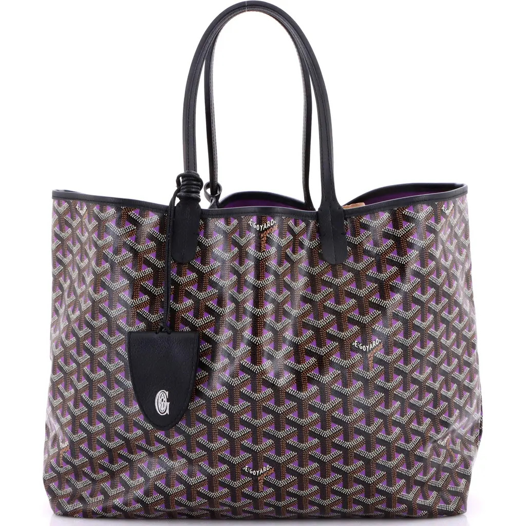 Pre-Owned Goyard Saint Louis Tote Claire Voie Coated Canvas PM in Purple at Nordstrom, Size Medium | Nordstrom