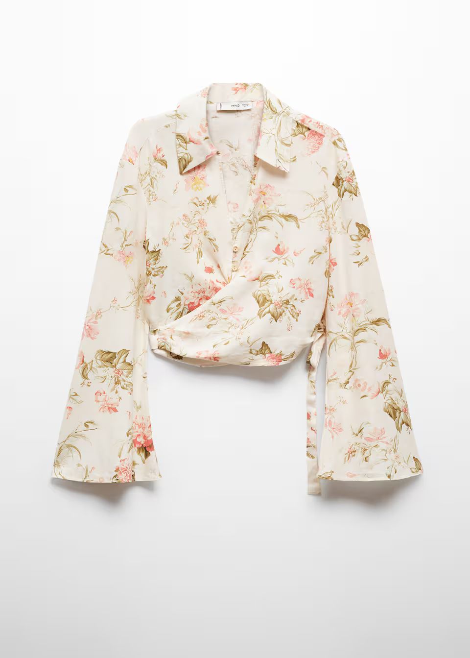 Floral linen-blend blouse -  Women | Mango USA | MANGO (US)