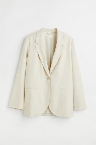 Conscious choice  New ArrivalStraight-cut, single-breasted blazer in a woven lyocell and cotton b... | H&M (US + CA)