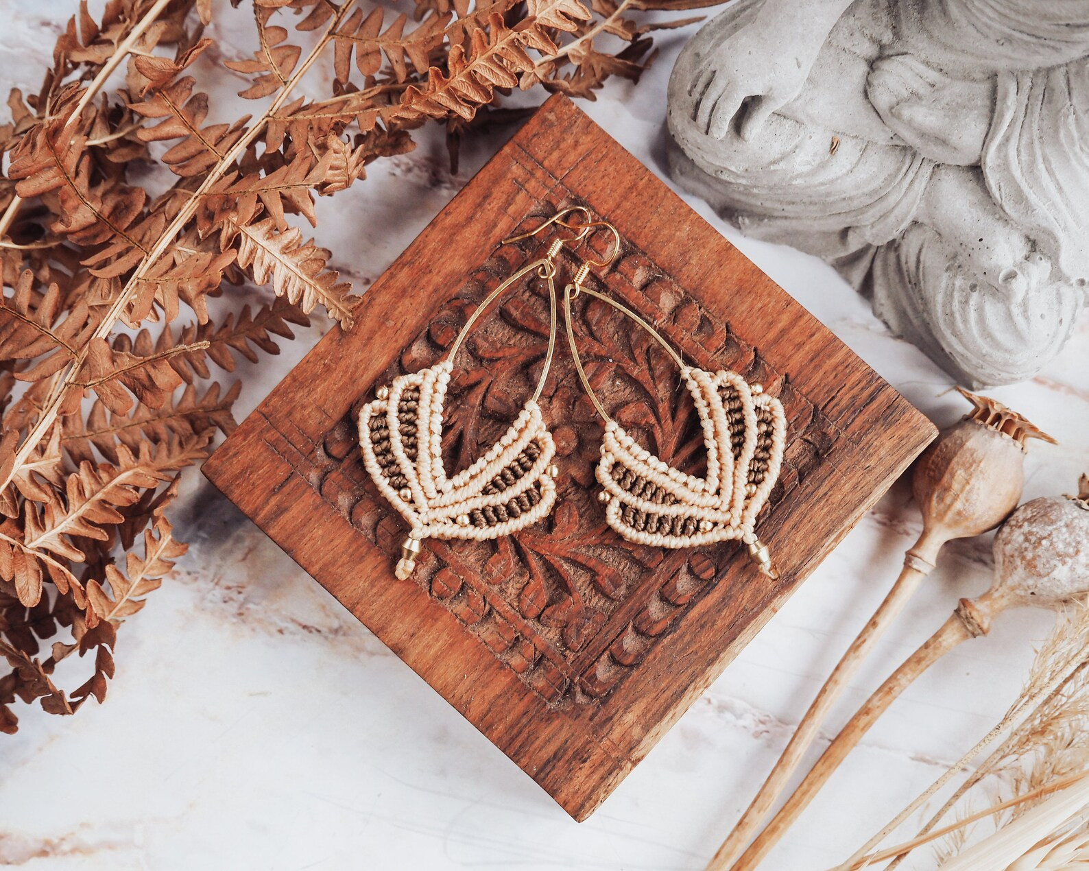 Beige Boho Earrings 

 #LTKsummer #LTKstyletip #LTKgiftguide