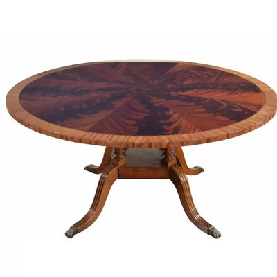 60" Round Mahogany Banded Dining Table | Perigold