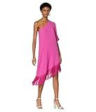 Trina Turk Women's One Shoulder Fringe Dress, Snapdragon, Medium | Amazon (US)