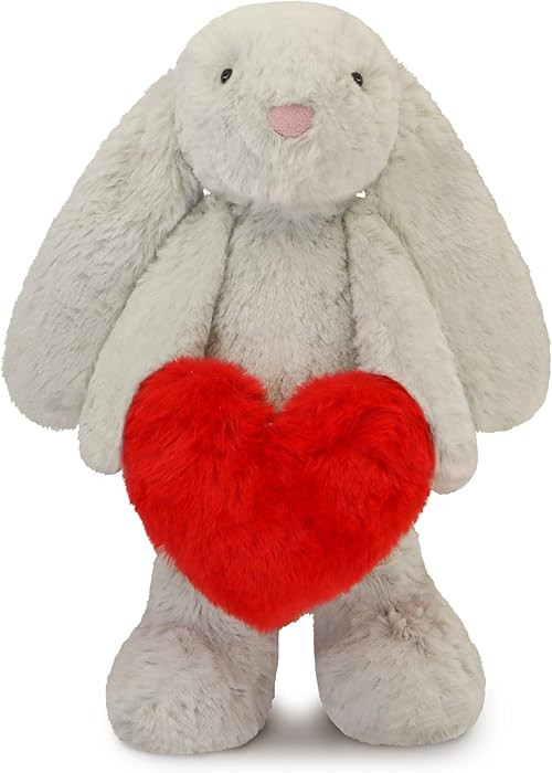 CNAANA Bunny Stuffed Animal, Loving Soft Rabbit Plush Toys with Holding Heart for Valentine Day, ... | Amazon (US)