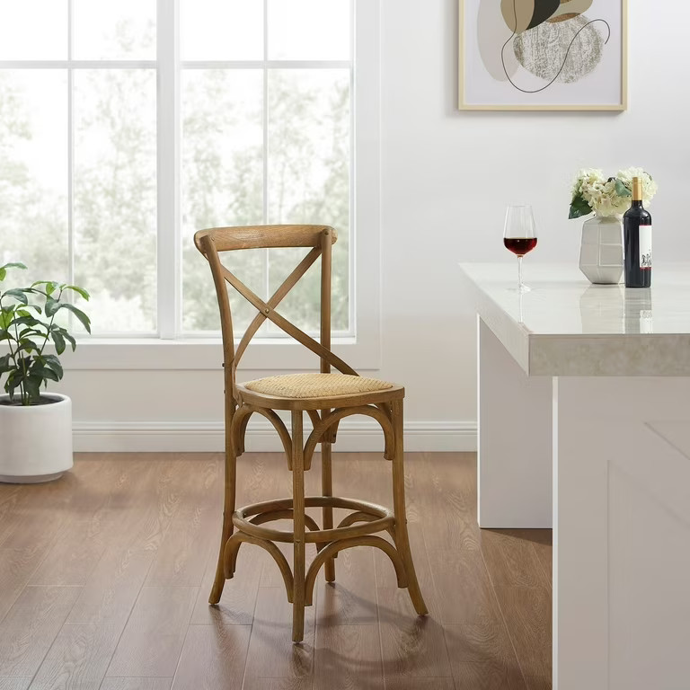 Linon Delilah Rustic Cross Back Counter Stool | Walmart (US)