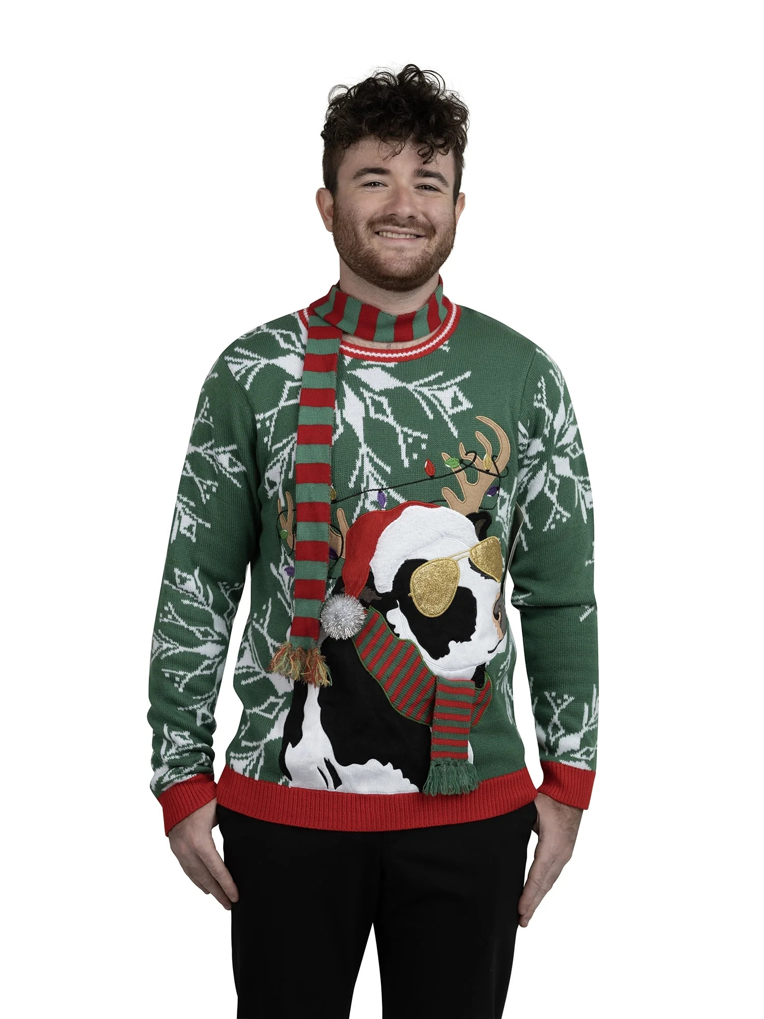 Jollidays Men's Christmas Time Cow Ugly Christmas Sweater, Sizes S-2XL | Walmart (US)