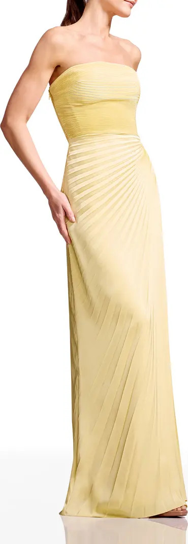 Kinley Accordion Pleat Strapless Evening Gown | Nordstrom