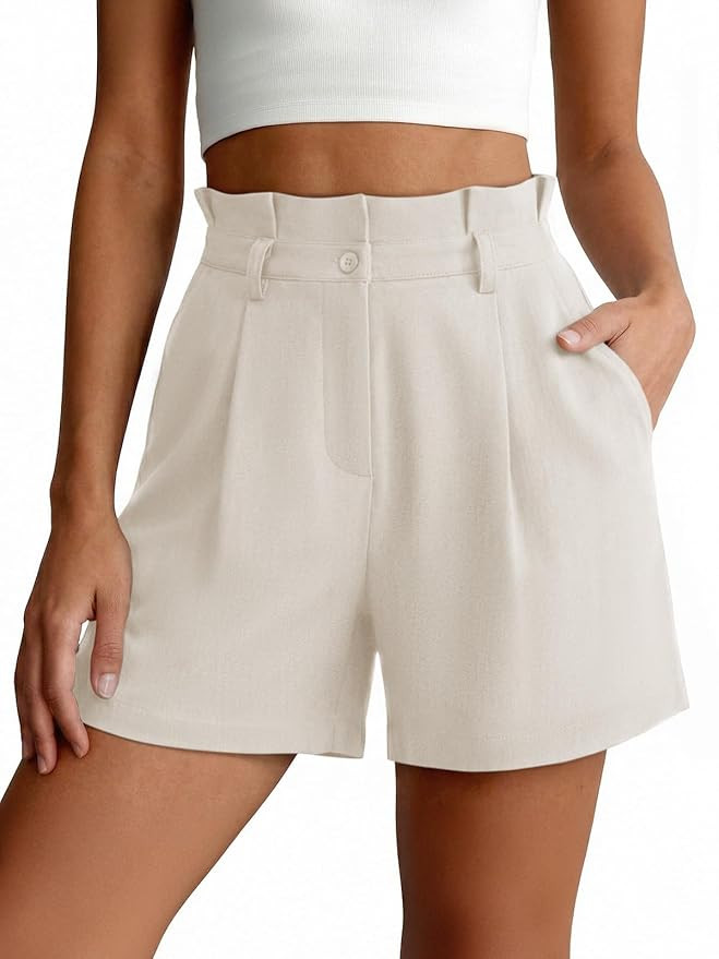 NIMIN Dressy Shorts for Women High Waisted Work Shorts 2026 Summer Wide Leg Business Casual Pleat... | Amazon (US)