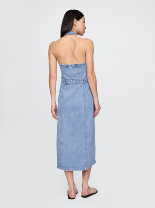 Icon Denim Halter Midi Dress | Gap (US)