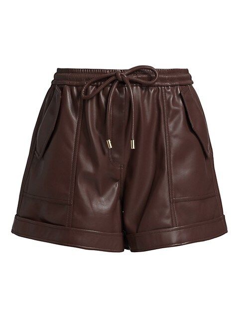 Jonathan Simkhai Doah Faux Leather Drawstring Shorts | Saks Fifth Avenue