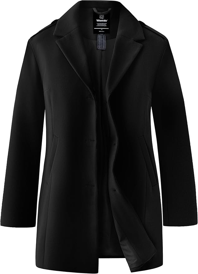 wantdo Women's Plus Size Pea coat Oversized Notched Lapel Peacoat Jacket | Amazon (US)